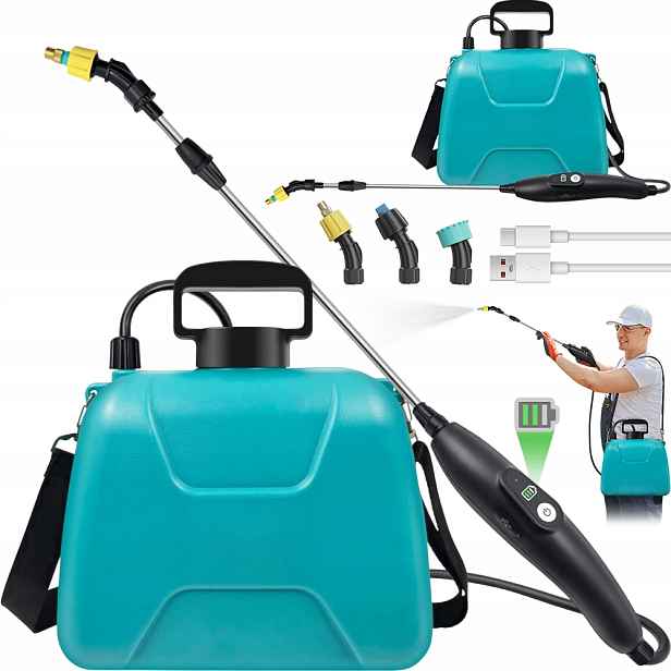 Zahradní Elektrický Akumulátorový Postřikovač 2.2Ah 8L Sada 3 Trysky