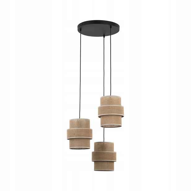Závěsné Stropní Svítidlo Kov Černá Průměr 45 cm Látka Tk Lighting