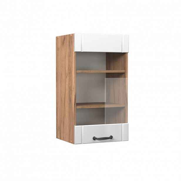 Vicco SKLENĚNÁ KUCHYŇSKÁ SKŘÍŇKA Fame-Line Bílý venkovský dům 40 cm