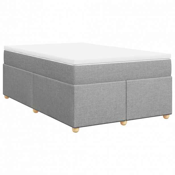 vidaXL Box spring postel s matrací světle šedá 120 x 200 cm textil