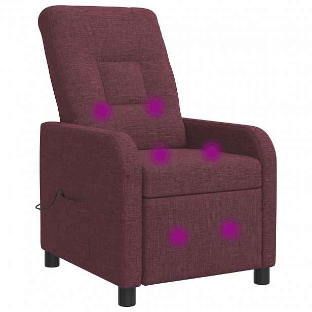 vidaXL Masážní polohovací křeslo Fialová Textil