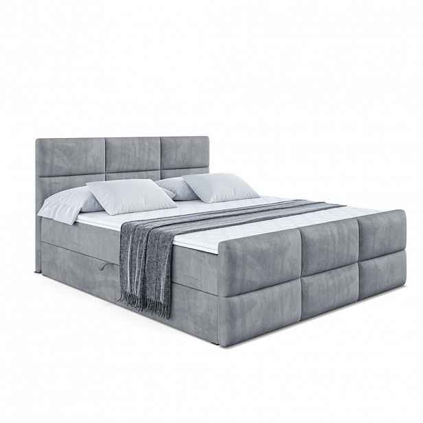 ALTDECOR AMERICKÁ postel OHIO-Z – 200 x 200 cm – H4 – šedá