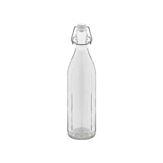 láhev 1,0l KULATÁ, COSTOLATA, patent.uzávěr,sklo