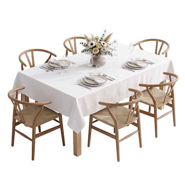 Plamovzdorný ubrus na stůl Bílý vánoční silný Hladký Elegant 150x250