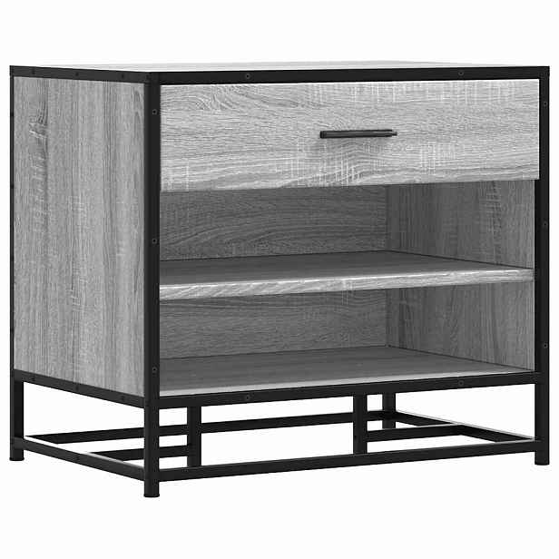 vidaXL Lavice s botníkem šedá sonoma 60x40x53,5 cm kompozit a kovu