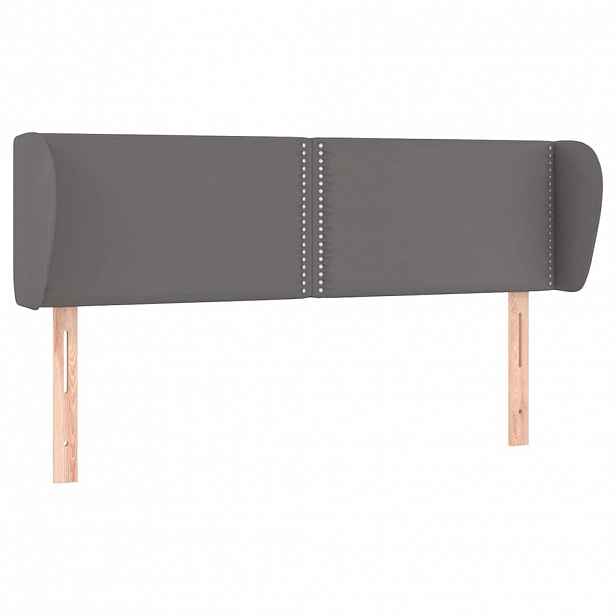 vidaXL Čelo postele typu ušák šedá 147x23x78/88 cm umělá kůže
