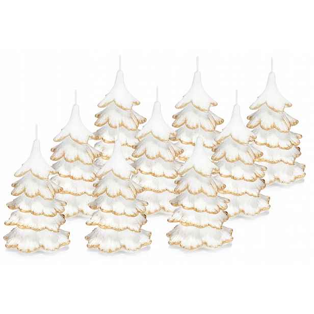 9 x svíčky, vánoční stromek 15 cm, zlatý hrot