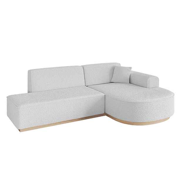 ALTDECOR ROHOVÁ SEDAČKA s otomanem, pravá ARRIO-L1 243x171x83 Bílá Buklé