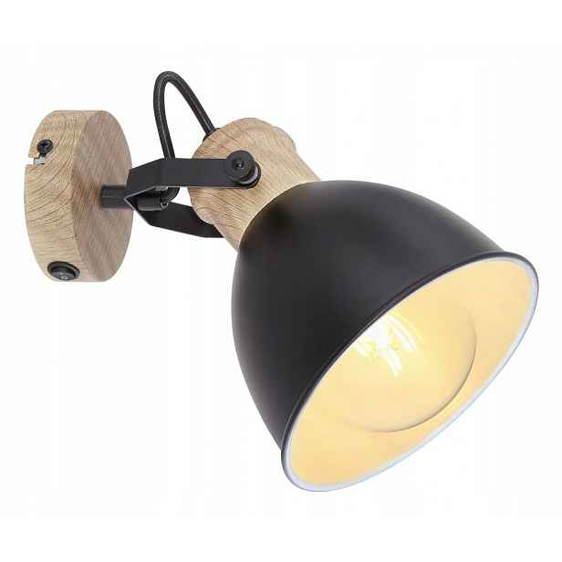 Černá nástěnná lampa Wiho s teplým leskem nad postelí v ložnici Globo
