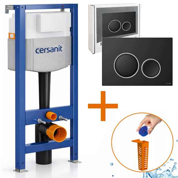 Cersanit Mechanický rám Aqua 50 Set Tlačítko černá matná chrom Luna