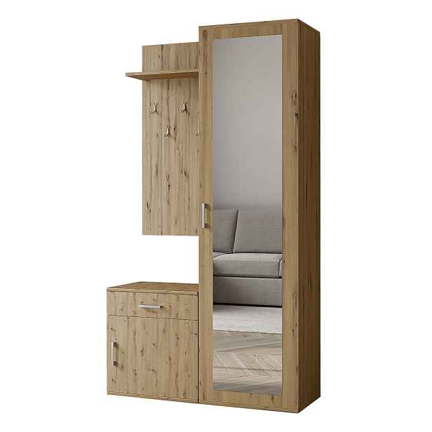 MASSENO MODERNÍ PŘEDSÍŇOVÁ SESTAVA VENTO, 100/180,5/35 cm, dub Artisan
