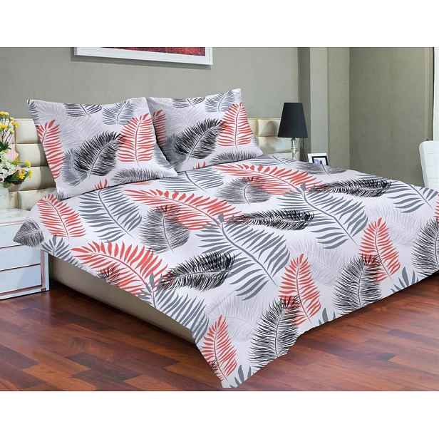 Povlečení 220x200 Exclusive 45A Šedočervené listy