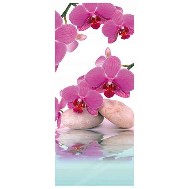 Samolepka Fototapeta Orchidej Zen kameny voda relaxace Růže harmonie 91x211