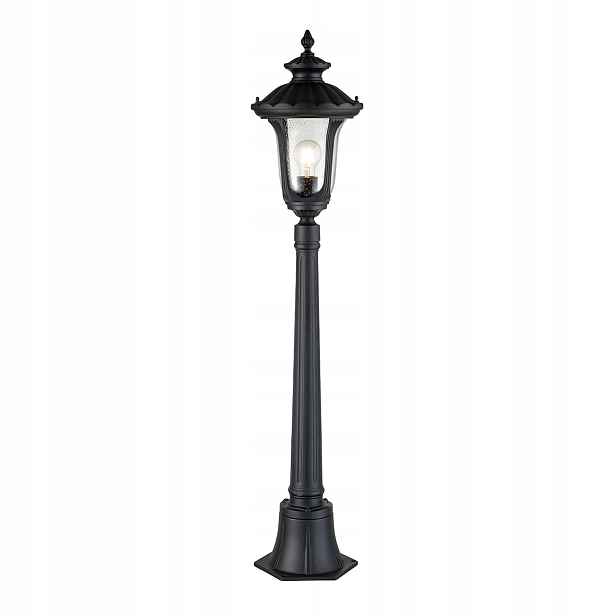 Venkovní stojací lampa zahradní klasická černá skleněná 115 cm Elstead
