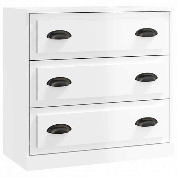 vidaXL Příborník bílý vysoký lesk 70 x 35,5 x 67,5 cm kompozitní dřevo