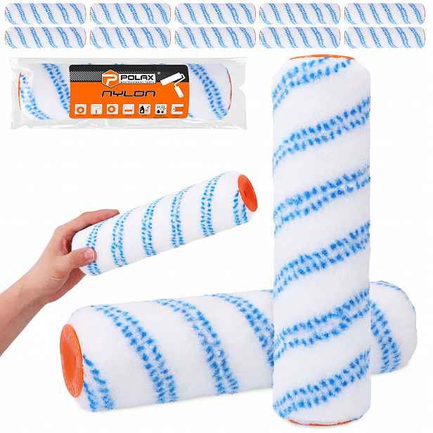 10 x Malířský Váleček 25 cm Nylon Náhradní náplň Váleček Stěnové barvy Emulze Chlo Sh