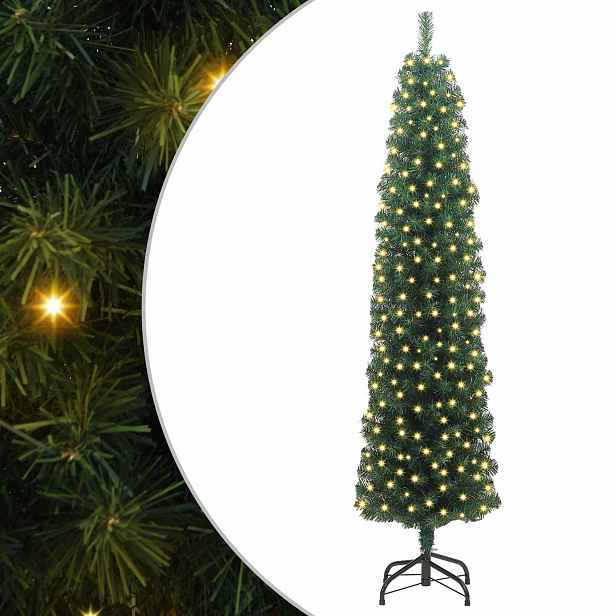 vidaXL Umělý vánoční stromeček Zelená 240 cm PVC, ocel a plast