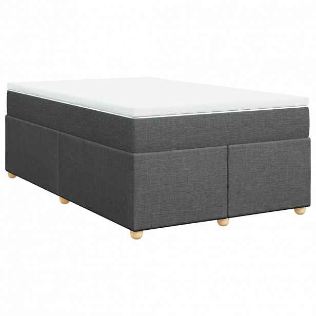 vidaXL Box spring postel s matrací tmavě šedá 120x200 cm textil