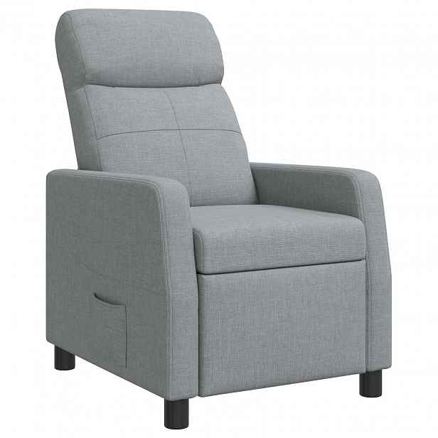 vidaXL Křeslo s funkcí ležení Světle šedá Textil