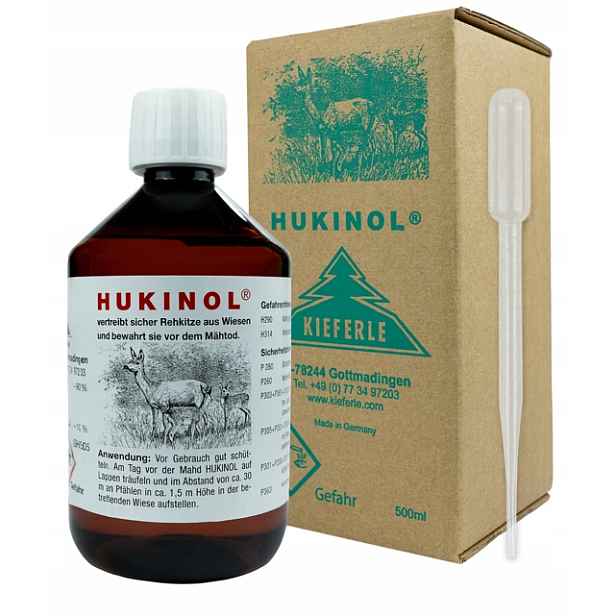 Hukinol 500 ml Odpuzovač divokých prasat, srnců, jelenů Kieferle Originální pipeta