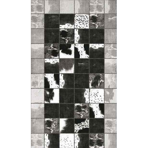 Koberec Sunshine 80x150 cm, černo-bílé kostky