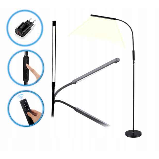 Moderní Stojací Led Podlahová Stolní Lampa Noční Dálkový Ovladač S Napájecím Zdrojem