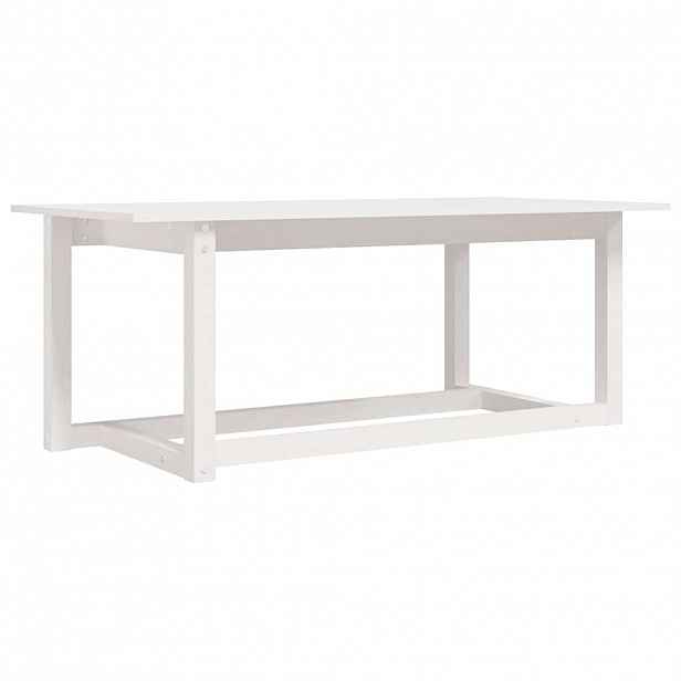 vidaXL Konferenční stolek bílý 110 x 55 x 45 cm masivní borové dřevo