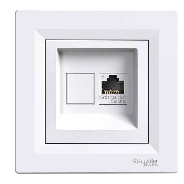 Zásuvka datová Schneider Asfora CAT6 1× RJ45 UTP nestíněná bílá