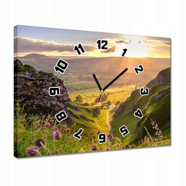 Hodiny 40x30 Nádherná krajina Pohled