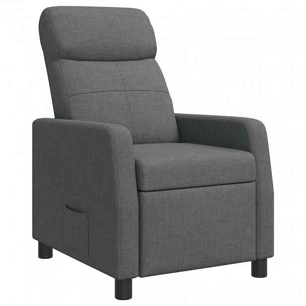 vidaXL Křeslo s funkcí ležení Tmavě šedá Textil