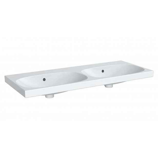 Geberit Acanto - Dvojumyvadlo 120x48 cm, bez otvoru pro baterii, s přepadem, bílá 500.628.01.2
