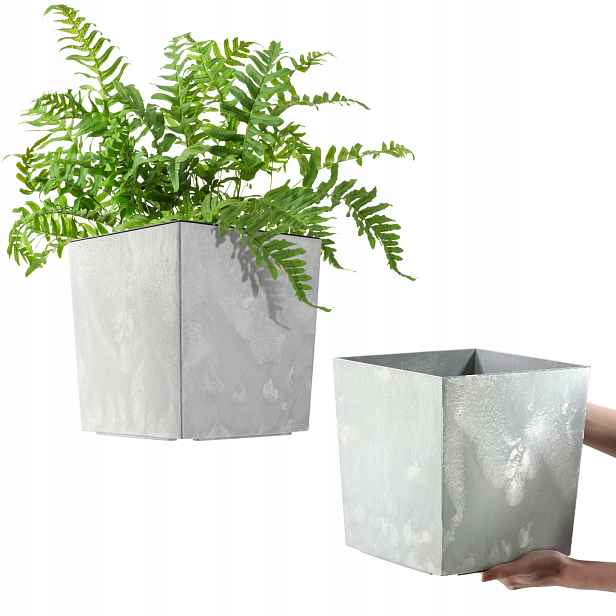 Květináč Květináč 25 cm Obal Květináč Plastový Šedý S Vložkou