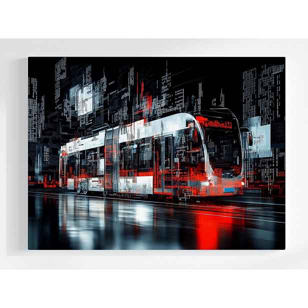 Plakát Město Ulice Tramvaj Szynobus Kód Matrix 100x75