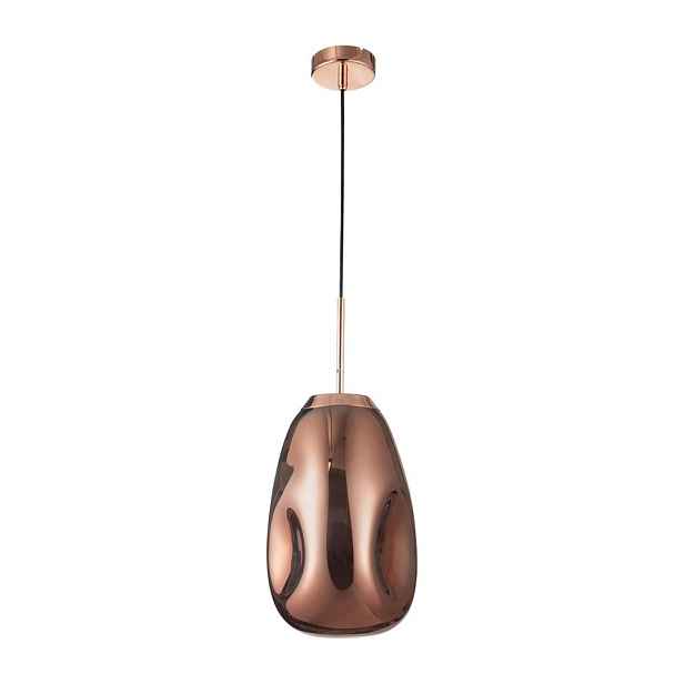 Skleněné závěsné svítidlo v růžovo zlaté barvě ø 22 cm Lava – Nova Luce
