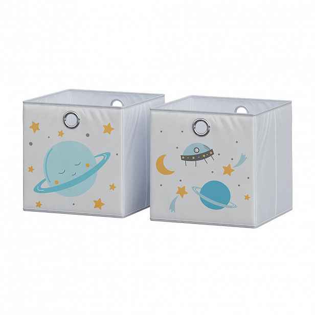 Vicco SKLÁDACÍ BOX Šedá (prostor) 30 x 30 cm (vesmírný motiv)