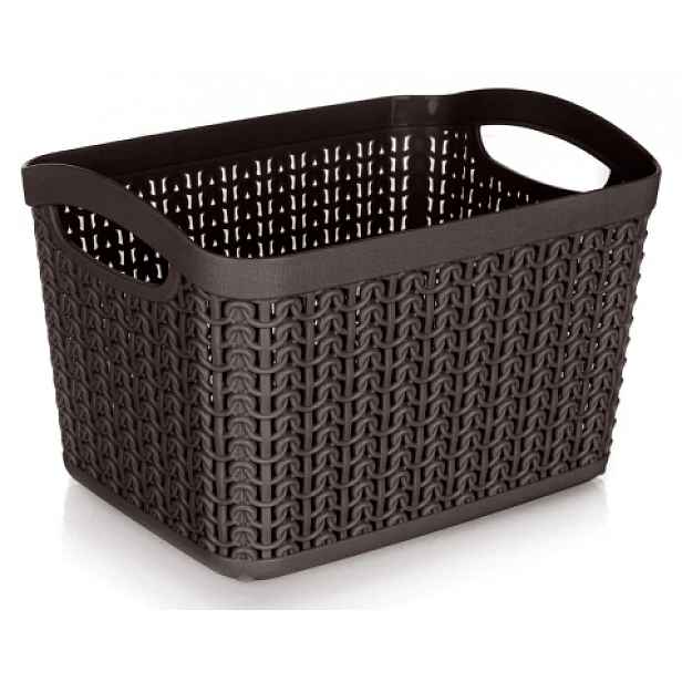 Úložný košík 3,3 l, hnědý, ratanový vzhled