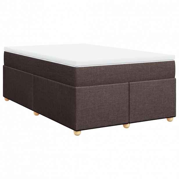 vidaXL Box spring postel s matrací tmavě hnědá 120x200 cm textil