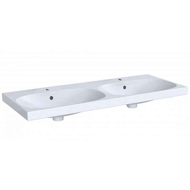 Geberit Acanto - Dvojumyvadlo 120x48 cm, 2 otvory pro baterie, s přepadem, bílá 500.627.01.2