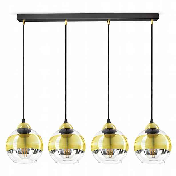 Stropní Svítidlo Černý zlatý lustr Glass BZ4 Led
