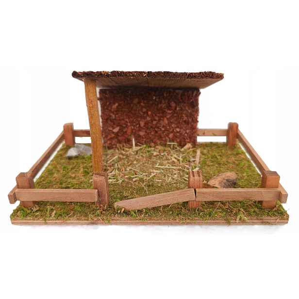 Zastřešení pro ovce k dekoraci – 18 x 12 x 8,5 cm, pro postavy o výšce 8-11 cm