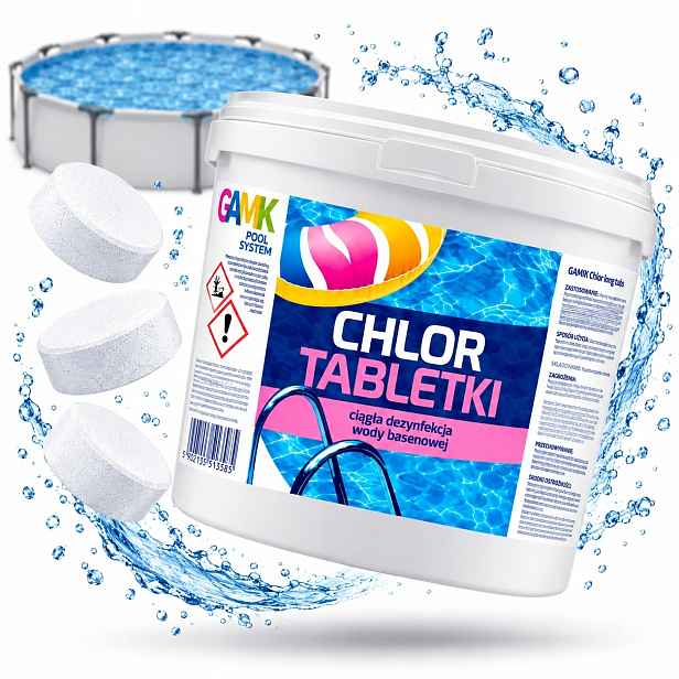 Chlorové Tablety 200G 3KG Do Bazénu Bazénová Chemie Dezinfekce Vodou Pevná