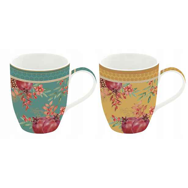 Kpl porcelánových hrnků, barevné, velké, 350 ml