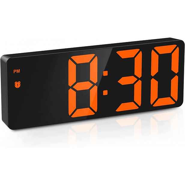Led Digitální Budík Snooze Teplota Datum Usb Černý Oranžový