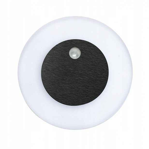 Podomítkové schodišťové svítidlo Oti Černá Teplá Barva 0,6W Led 7cm Pir do domu