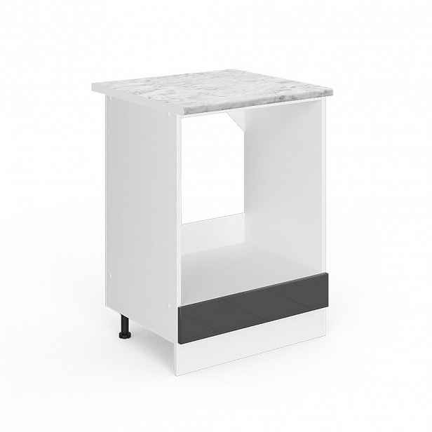 Vicco SKŘÍŇKA NA VESTAVĚNOU TROUBU R-Line Antracitový vysoký lesk 60 cm s pracovní deskou