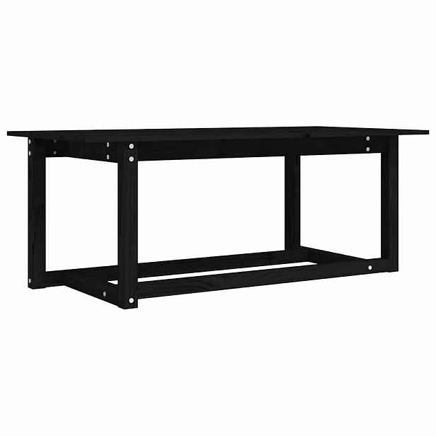vidaXL Konferenční stolek černý 110 x 55 x 45 cm masivní borové dřevo