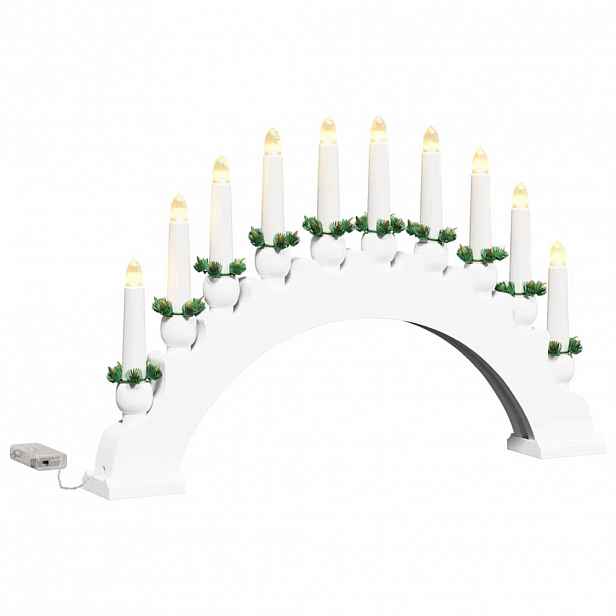 vidaXL Vánoční svíčkový oblouk s 10 LED svíčkami LED Teplá bílá