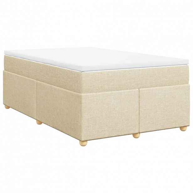 vidaXL Box spring postel s matrací krémová 120x200 cm textil