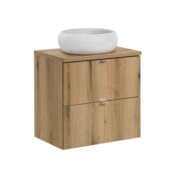 Comad Závěsná skříňka Nova Oak Wiki s deskou a umyvadlem 60 cm dub evoke