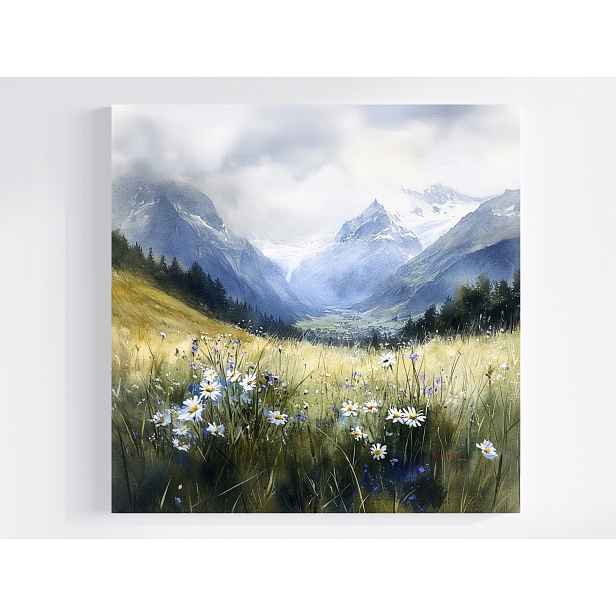 Obraz Na Plátně Canvas Krajina Švýcarsko Alpy Jungfrau Údolí Louka 50x50